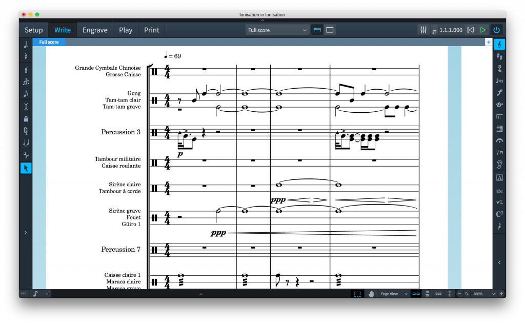 Percussion grids in Dorico 1.2