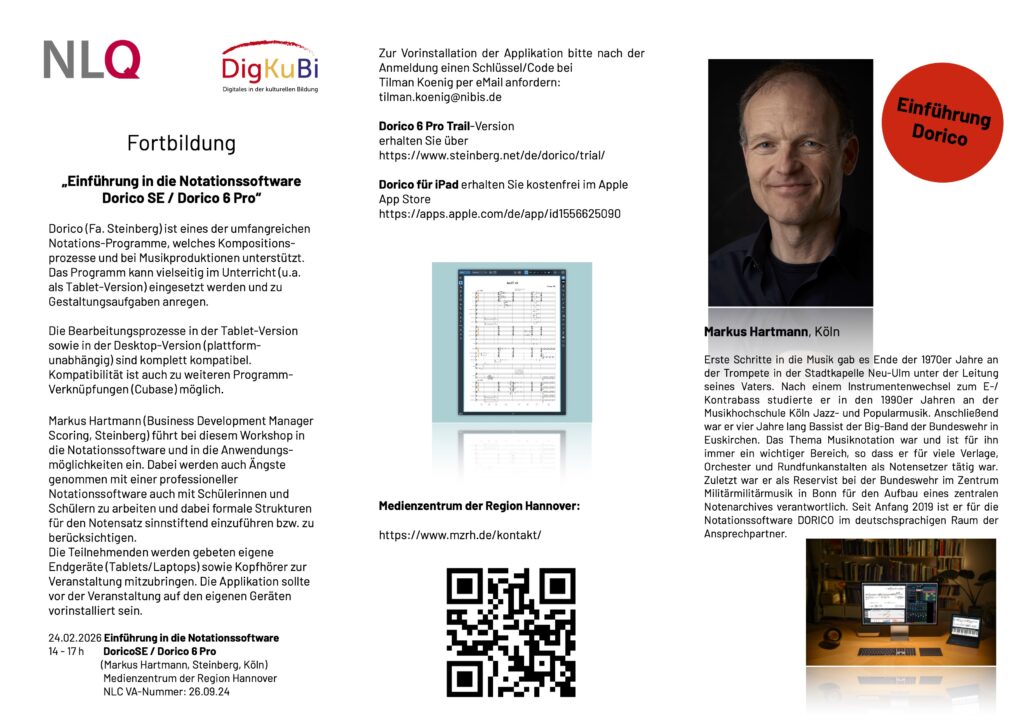Flyer Fortbildung Dorico 2026